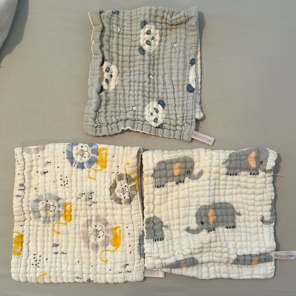 3pk Muslin Burp Cloth or Wash Cloth